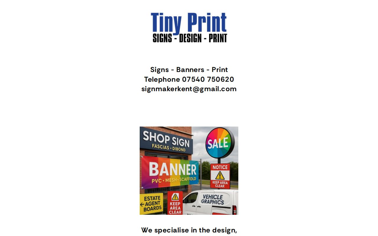 Tiny Print Signs